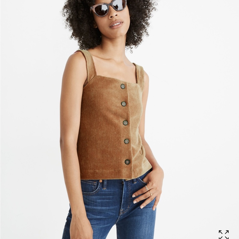 Madewell Texture & Thread Corduroy Tank Top Golden Brown